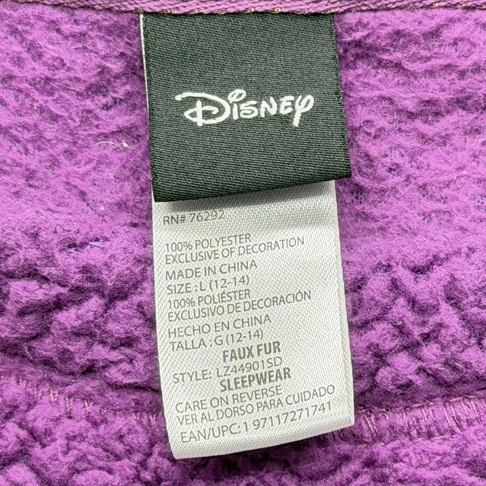 Disney‎ Pajama Top Unisex Kids L Purple Fleece Faux Fur Winnie The Pooh